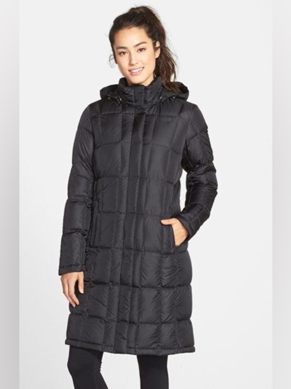 The North Face Metropolis Parka 550 Down Hooded Puffer Coat Black XS